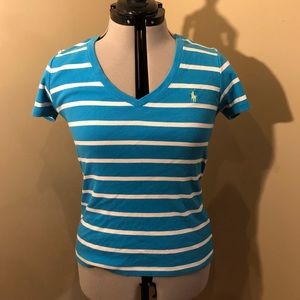 Blue/White Striped Short-Sleeved T-Shirt
